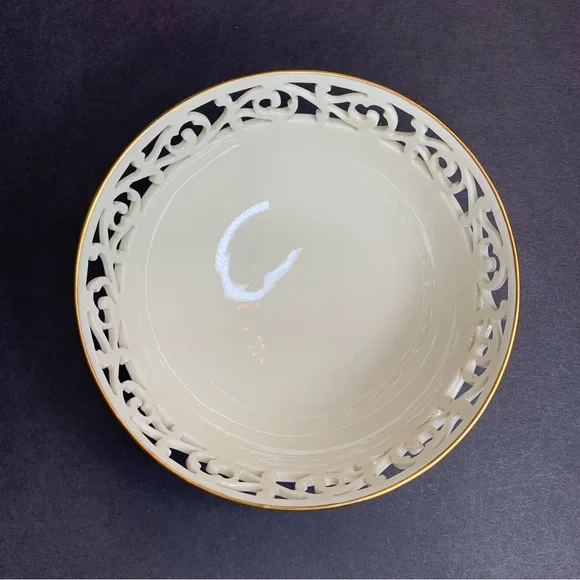 Vintage Lenox Tracery Collection Pierced Round Bowl - Picture 2 of 4